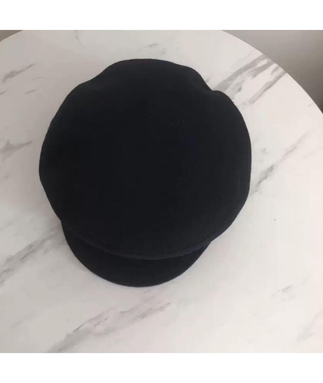 CHANEL Черная шерстяная шляпа, фото 3