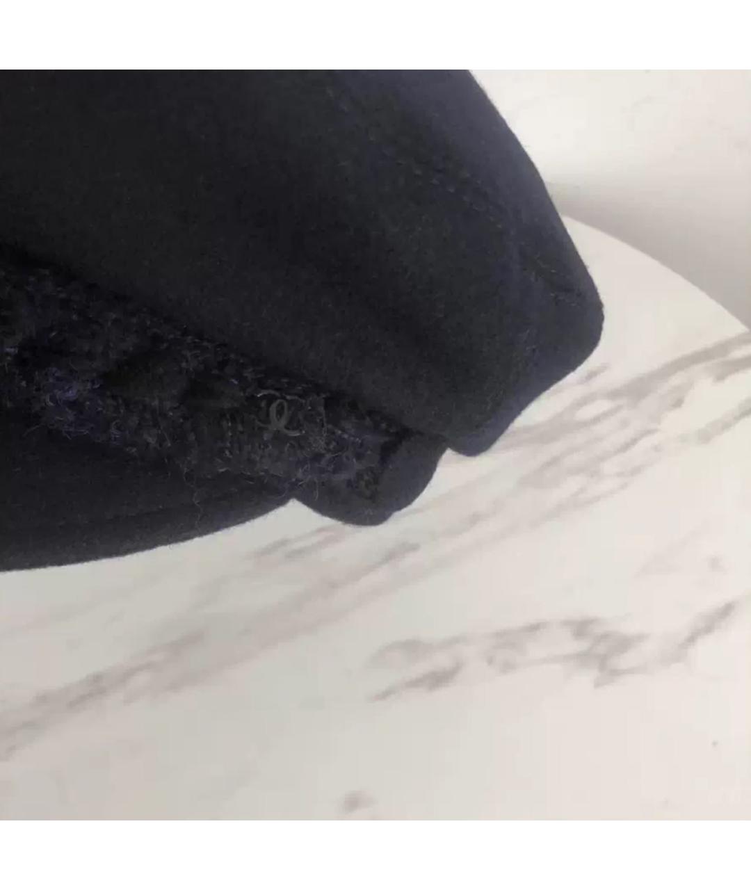 CHANEL Черная шерстяная шляпа, фото 2