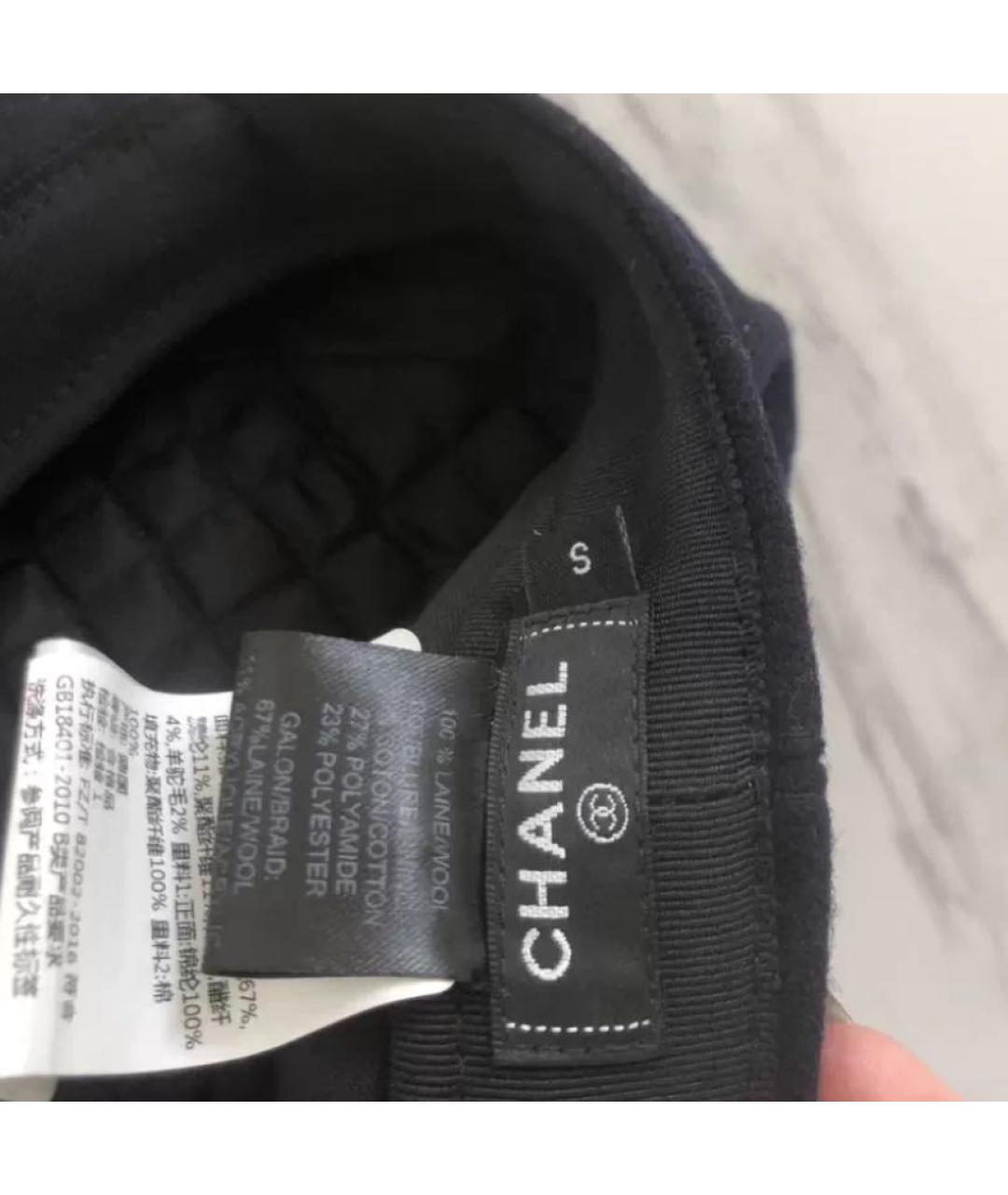 CHANEL Черная шерстяная шляпа, фото 6