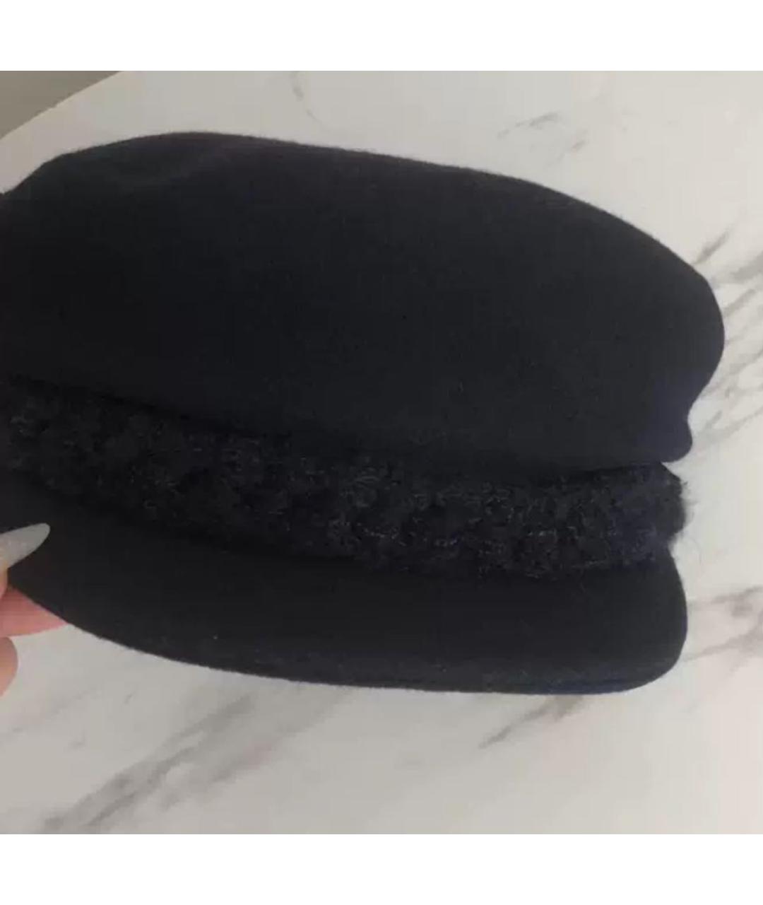 CHANEL Черная шерстяная шляпа, фото 4