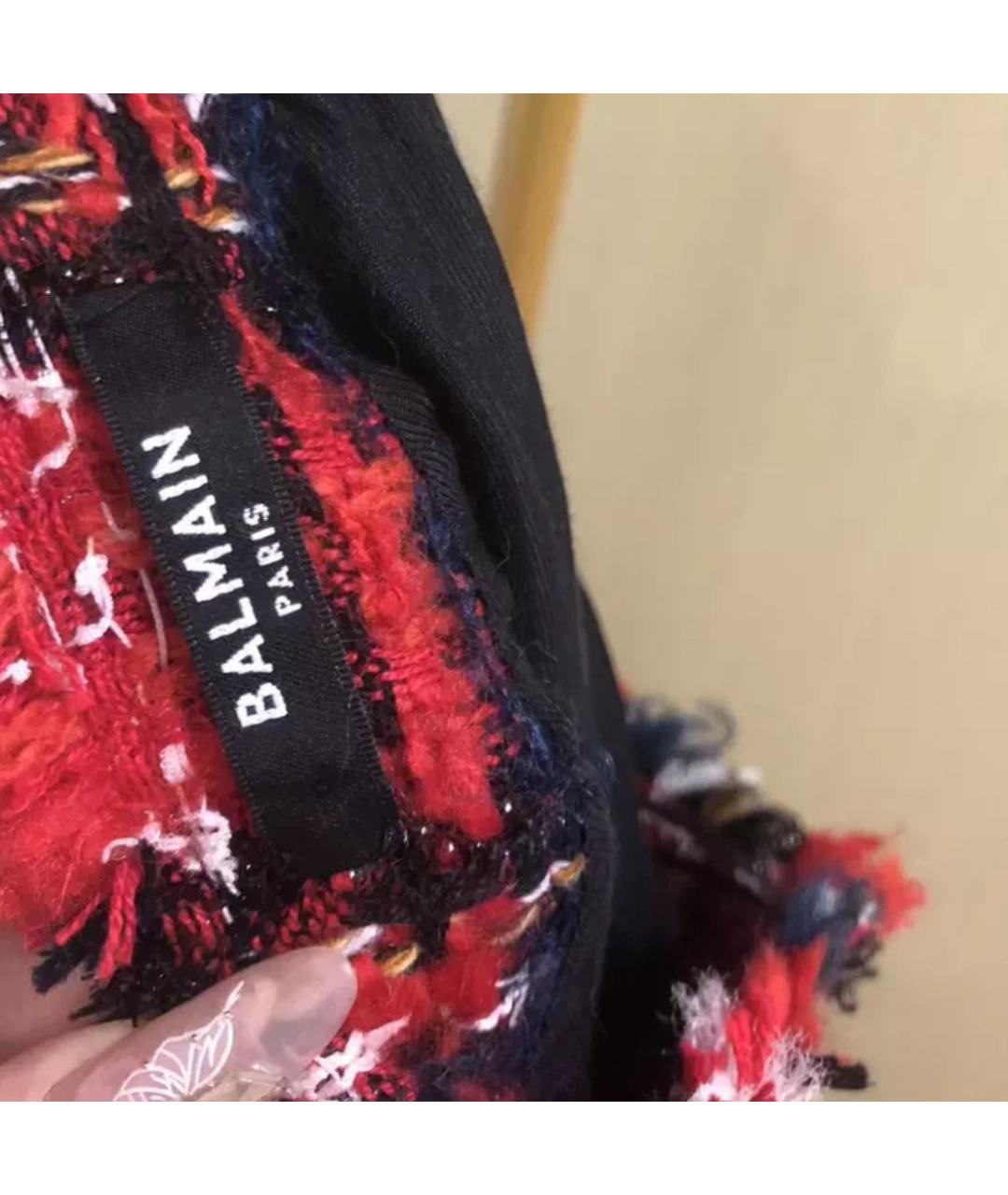 BALMAIN Красные твидовые шорты, фото 6