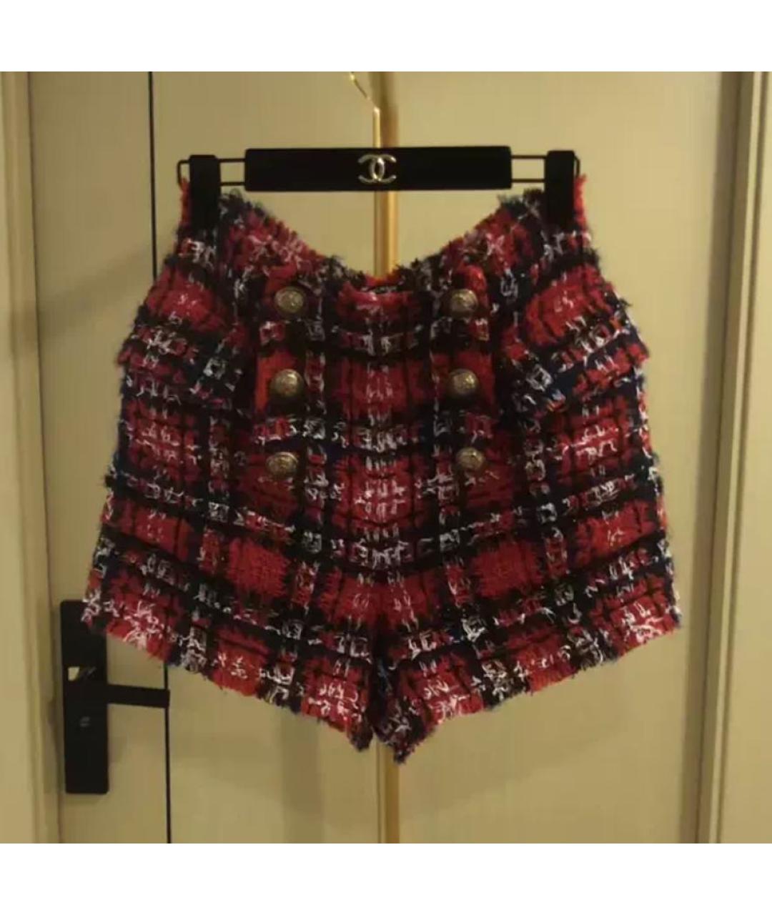 BALMAIN Красные твидовые шорты, фото 3