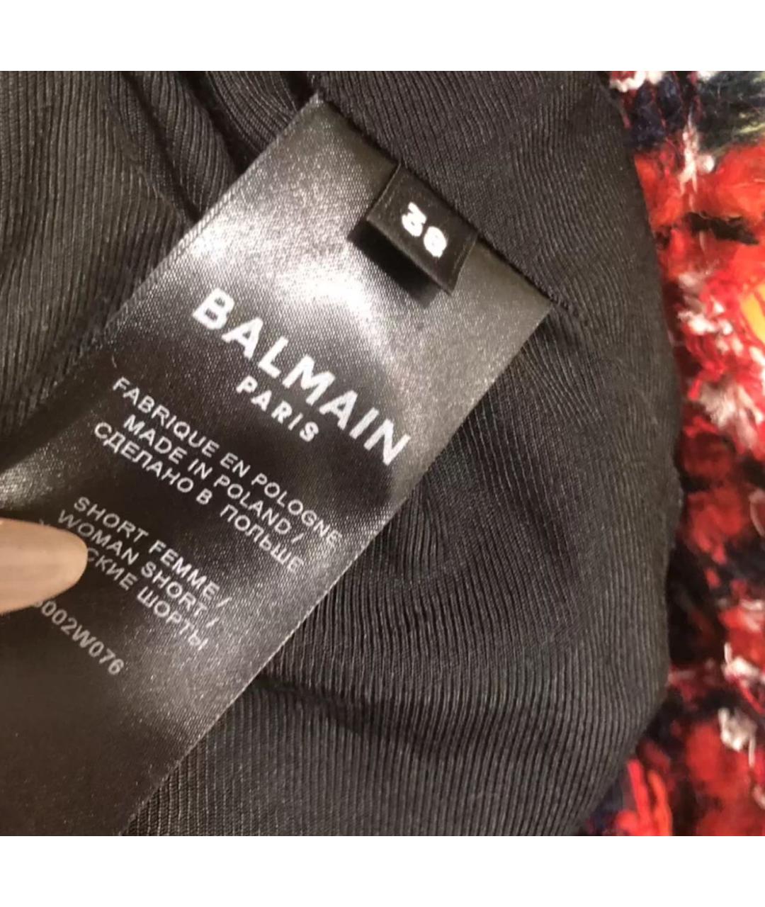 BALMAIN Красные твидовые шорты, фото 7