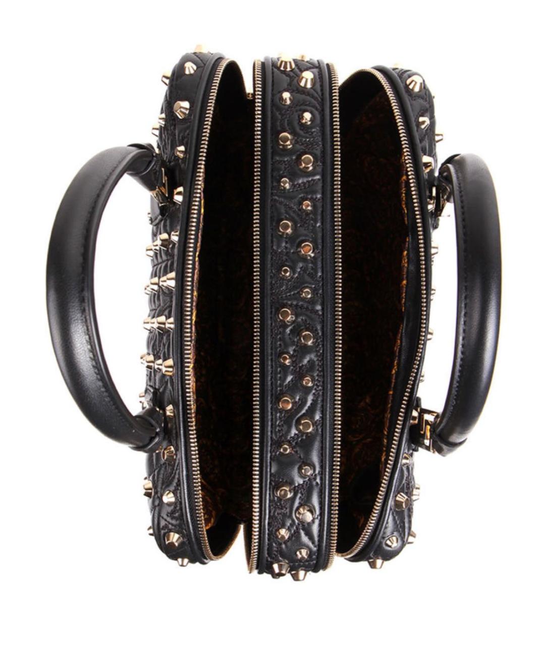 VERSACE Черная кожаная сумка тоут, фото 4