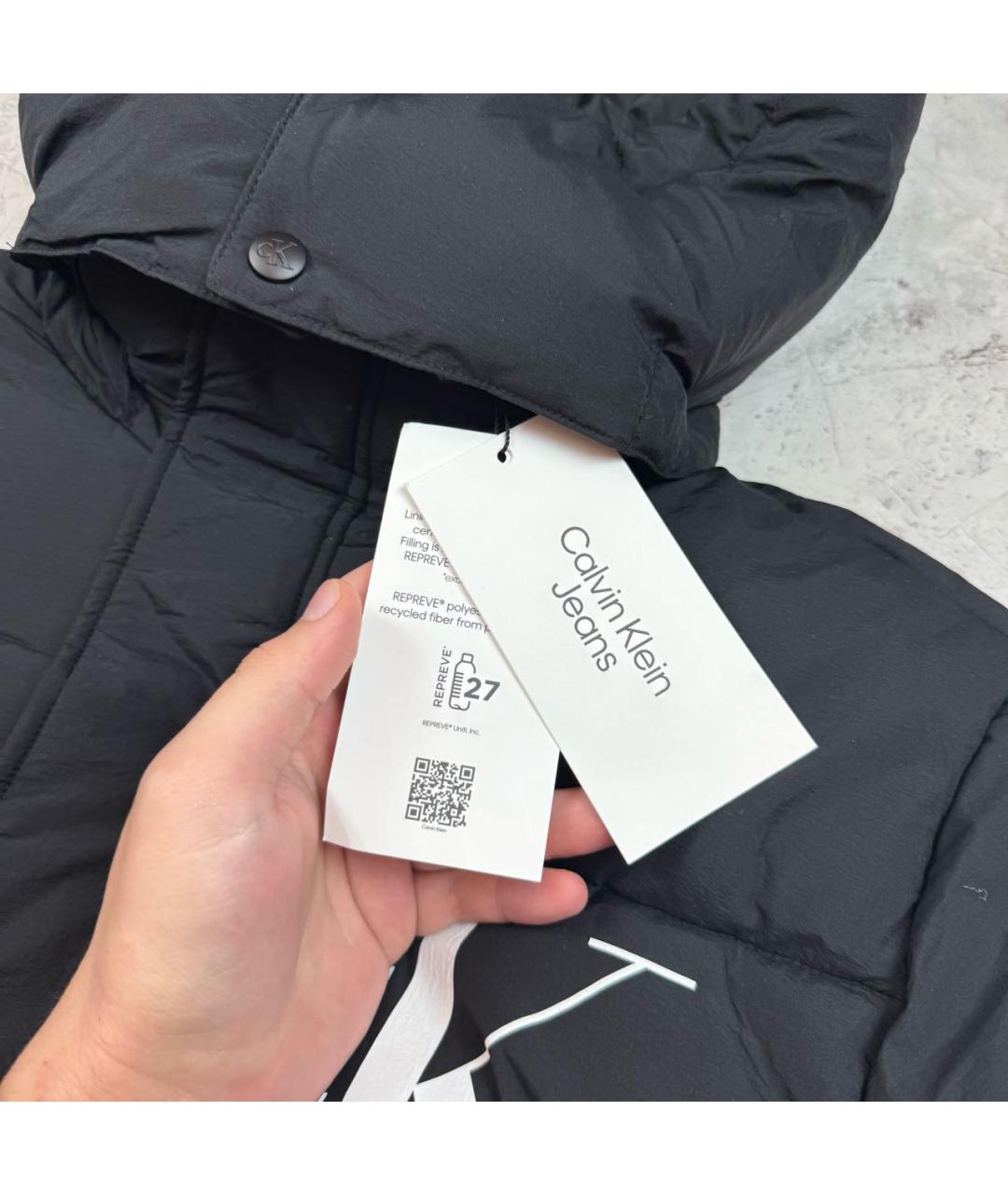 CALVIN KLEIN Черный пуховик, фото 4