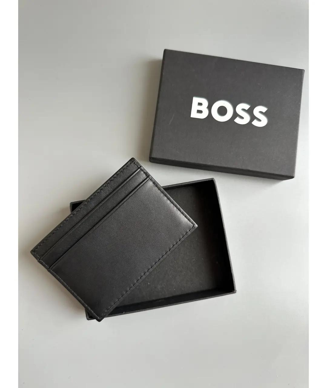 HUGO BOSS Черная кожаная визитница, фото 3