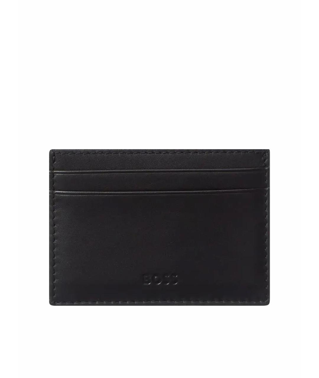 HUGO BOSS Черная кожаная визитница, фото 1