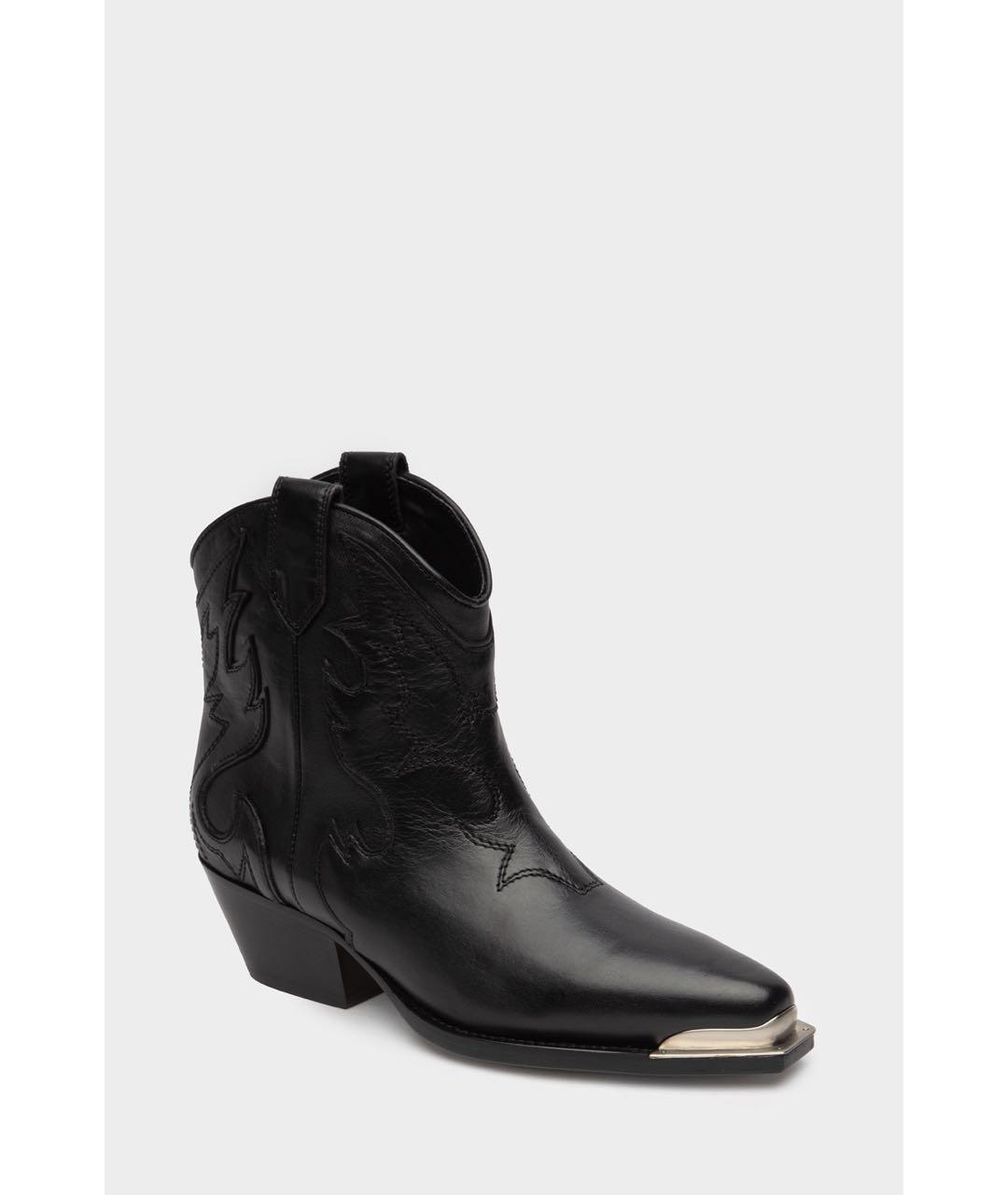 MAX MARA Черные кожаные полусапоги, фото 6