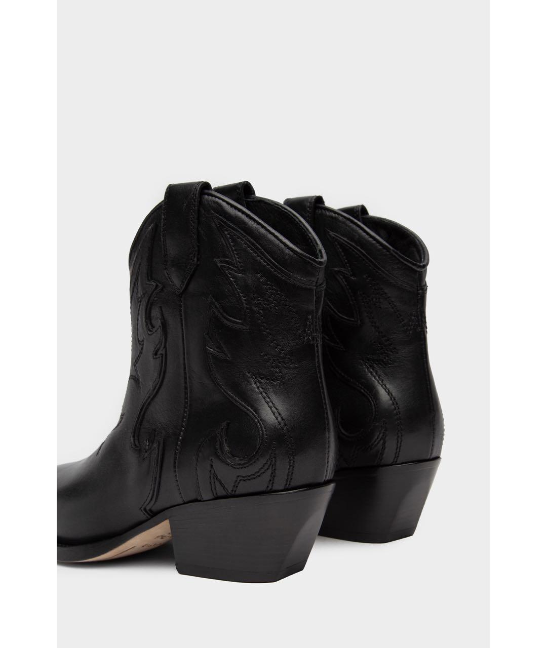 MAX MARA Черные кожаные полусапоги, фото 4