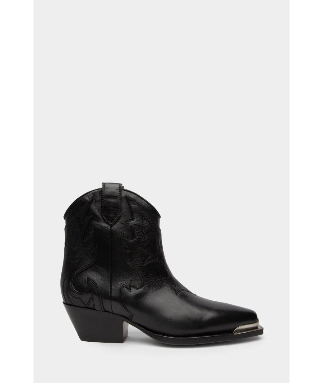 MAX MARA Черные кожаные полусапоги, фото 7