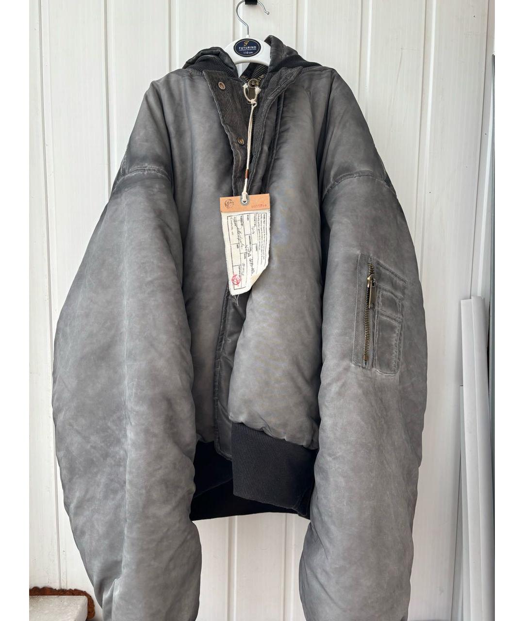 RICK OWENS Антрацитовая бархатная куртка, фото 8
