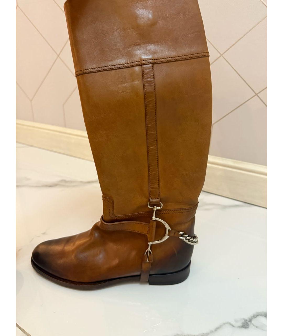 RALPH LAUREN COLLECTION Коричневые кожаные сапоги, фото 4