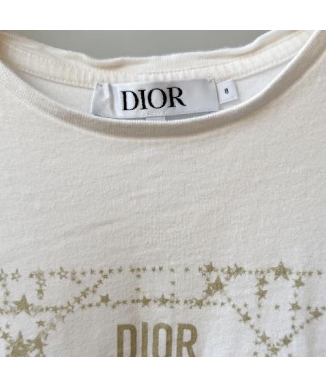 CHRISTIAN DIOR Белый хлопковый детская футболка / топ, фото 4
