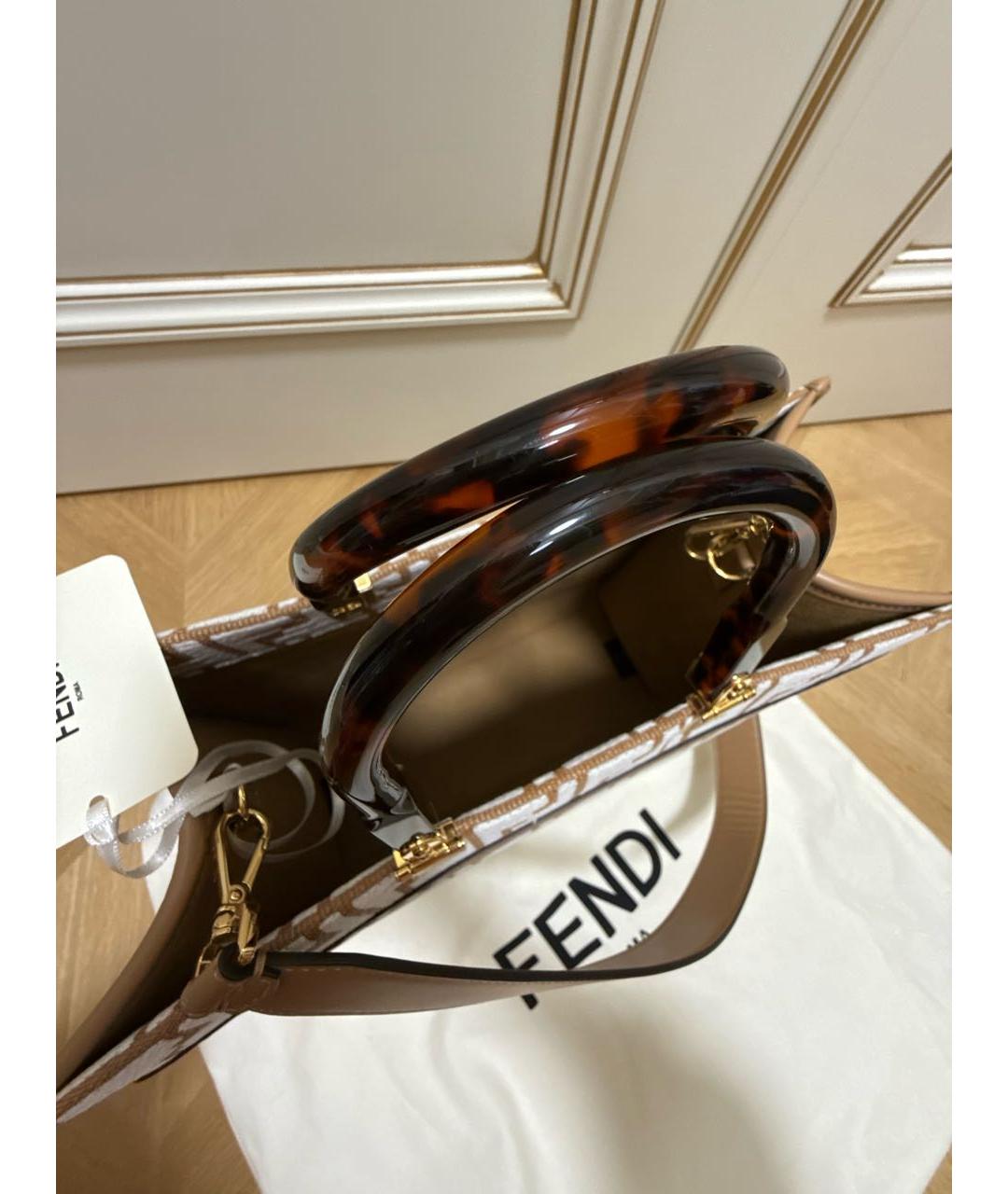 FENDI Бежевая сумка тоут, фото 4