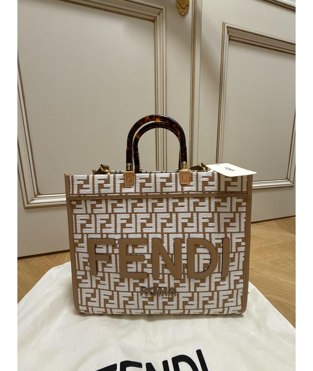 FENDI Бежевая сумка тоут, фото 7