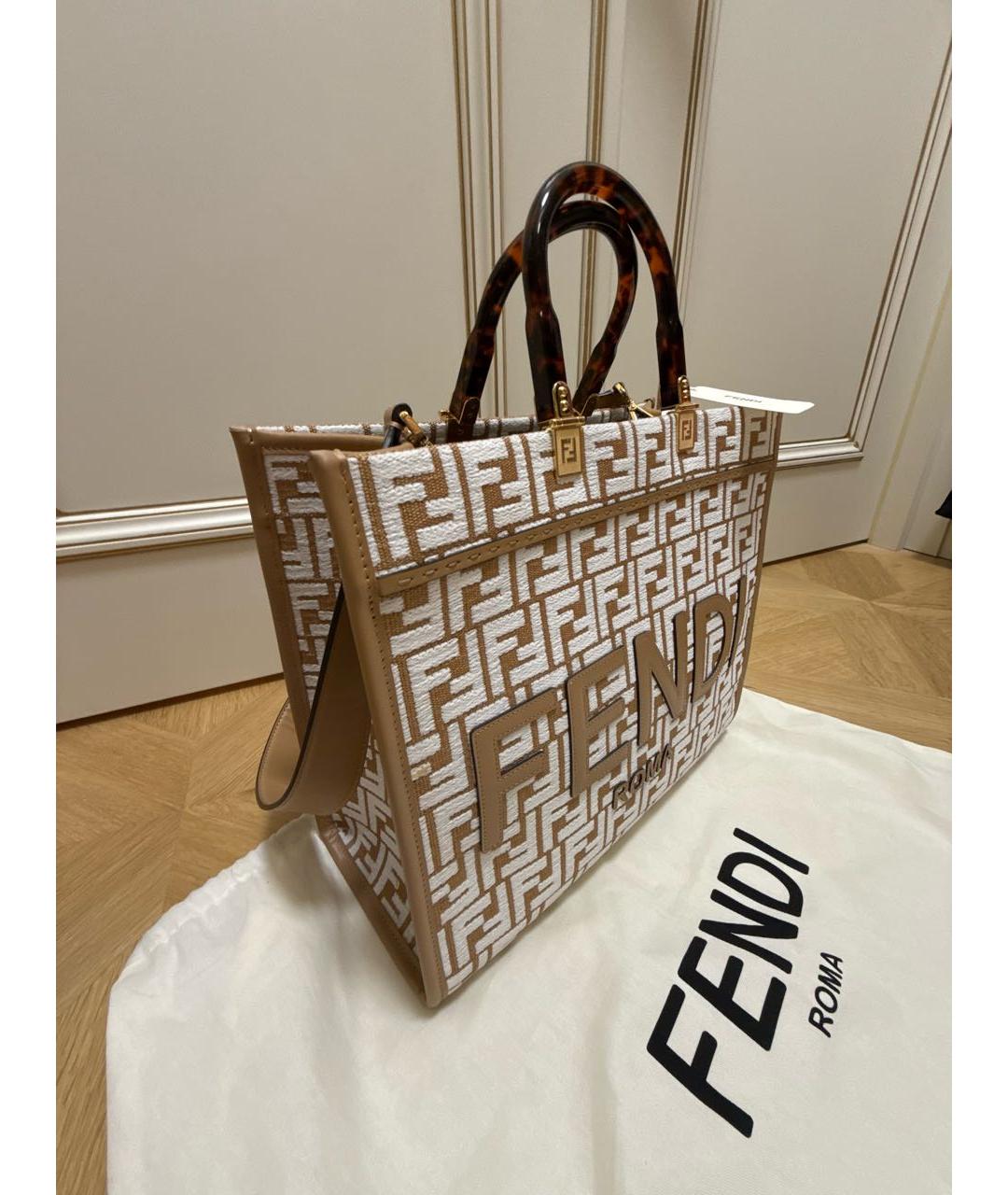 FENDI Бежевая сумка тоут, фото 2