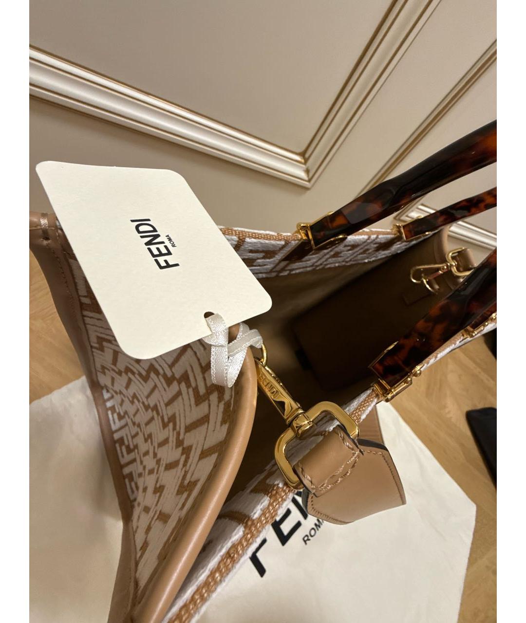 FENDI Бежевая сумка тоут, фото 5