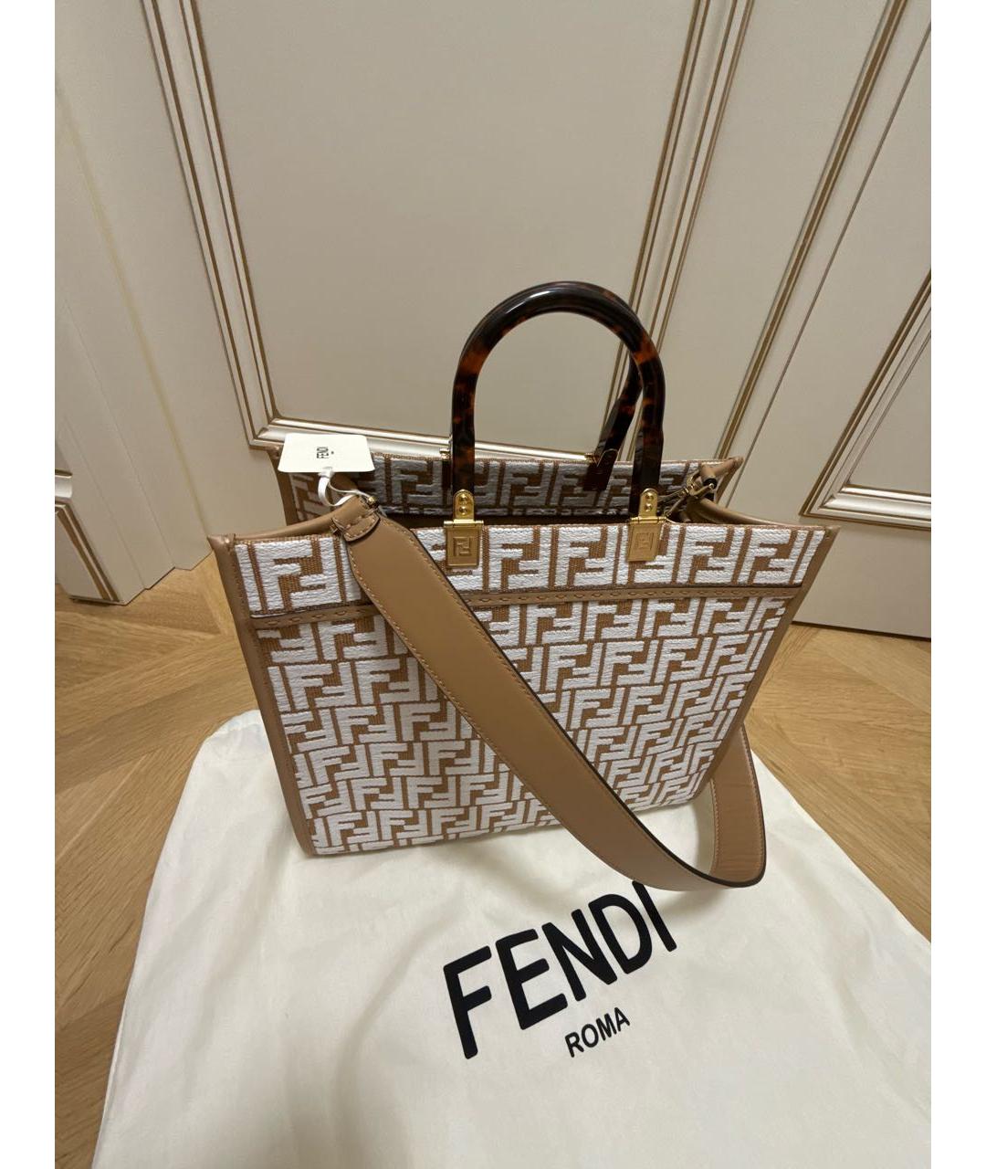 FENDI Бежевая сумка тоут, фото 3