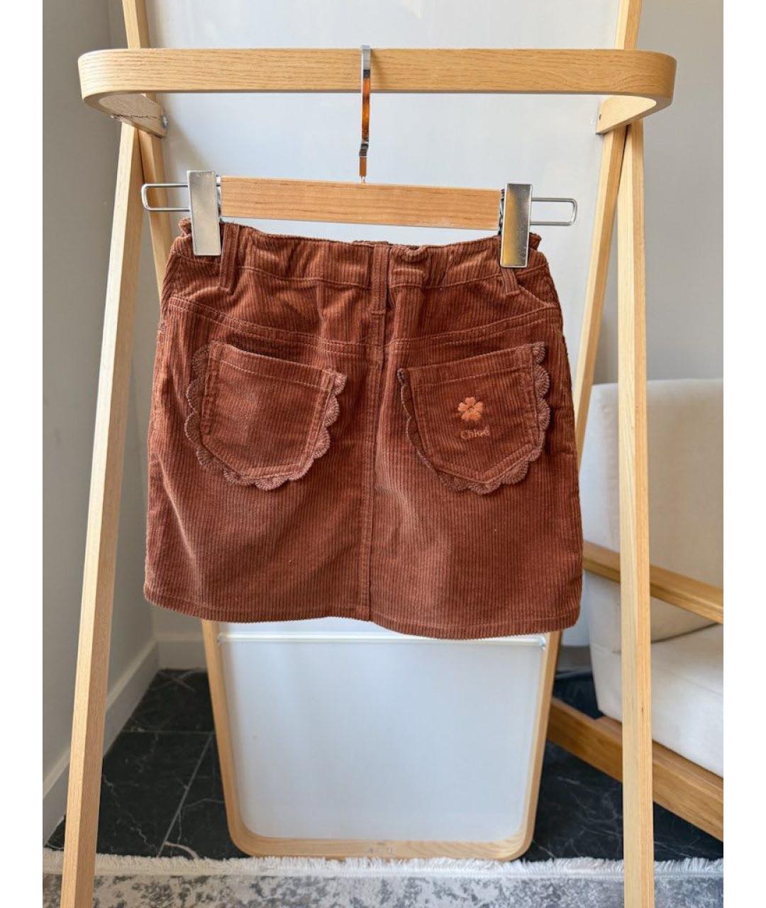 CHLOE Коричневая юбка, фото 2