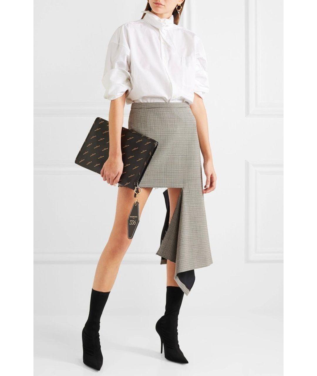 BALENCIAGA Серая юбка мини, фото 2