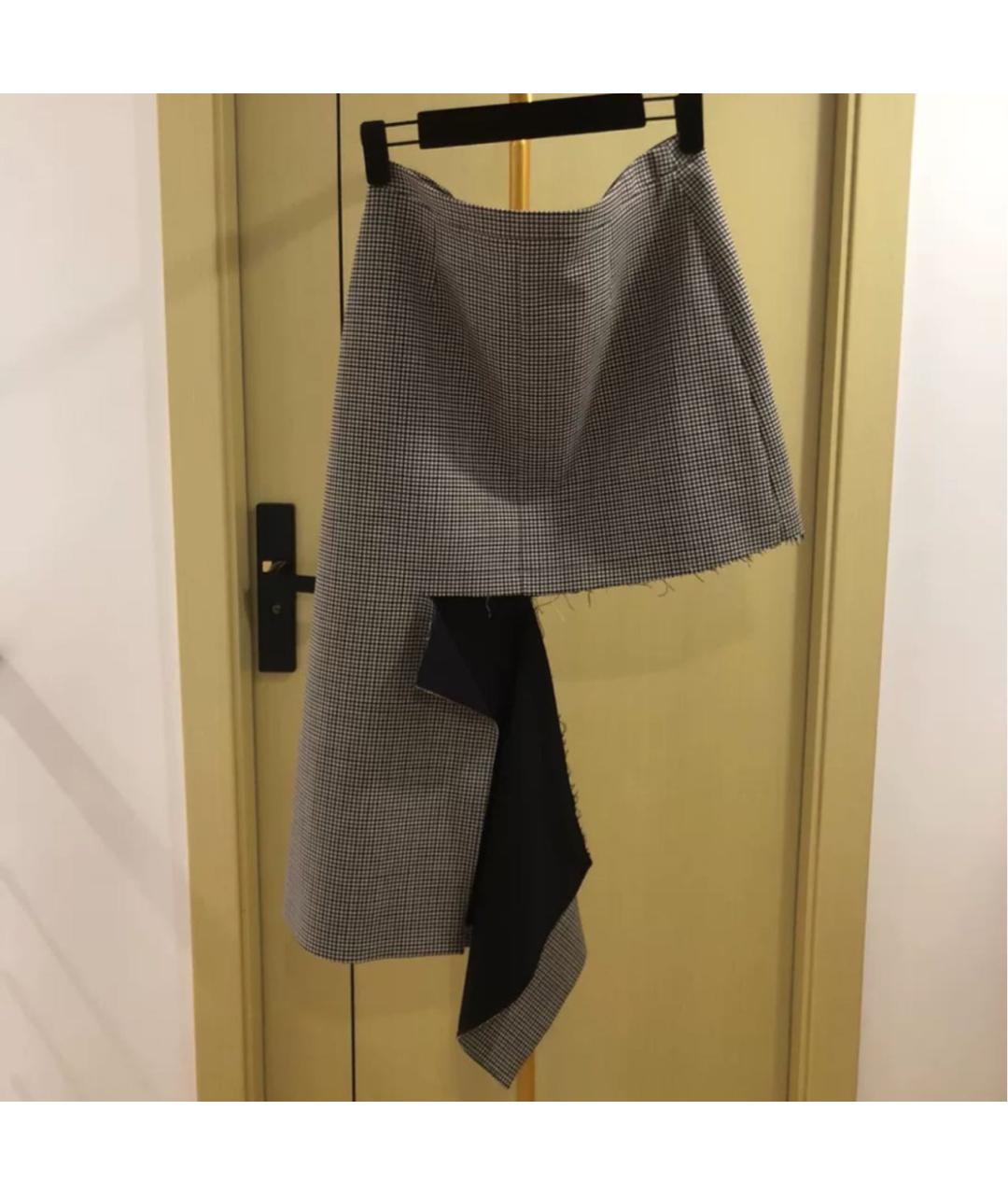 BALENCIAGA Серая юбка мини, фото 4