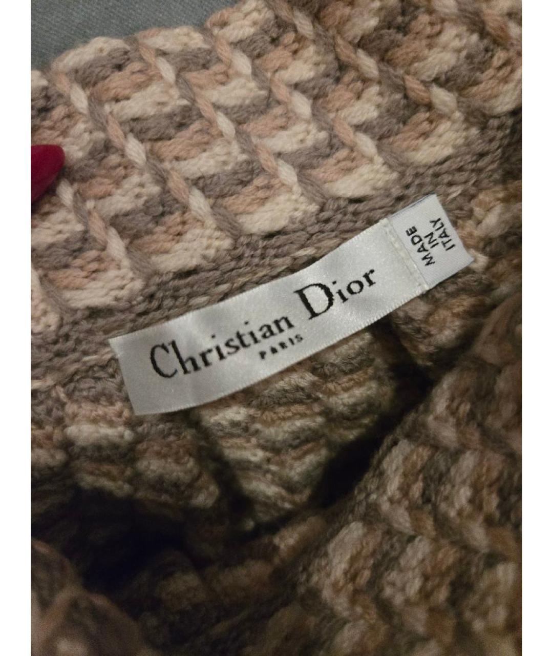 CHRISTIAN DIOR Бежевая шерстяная юбка мини, фото 4