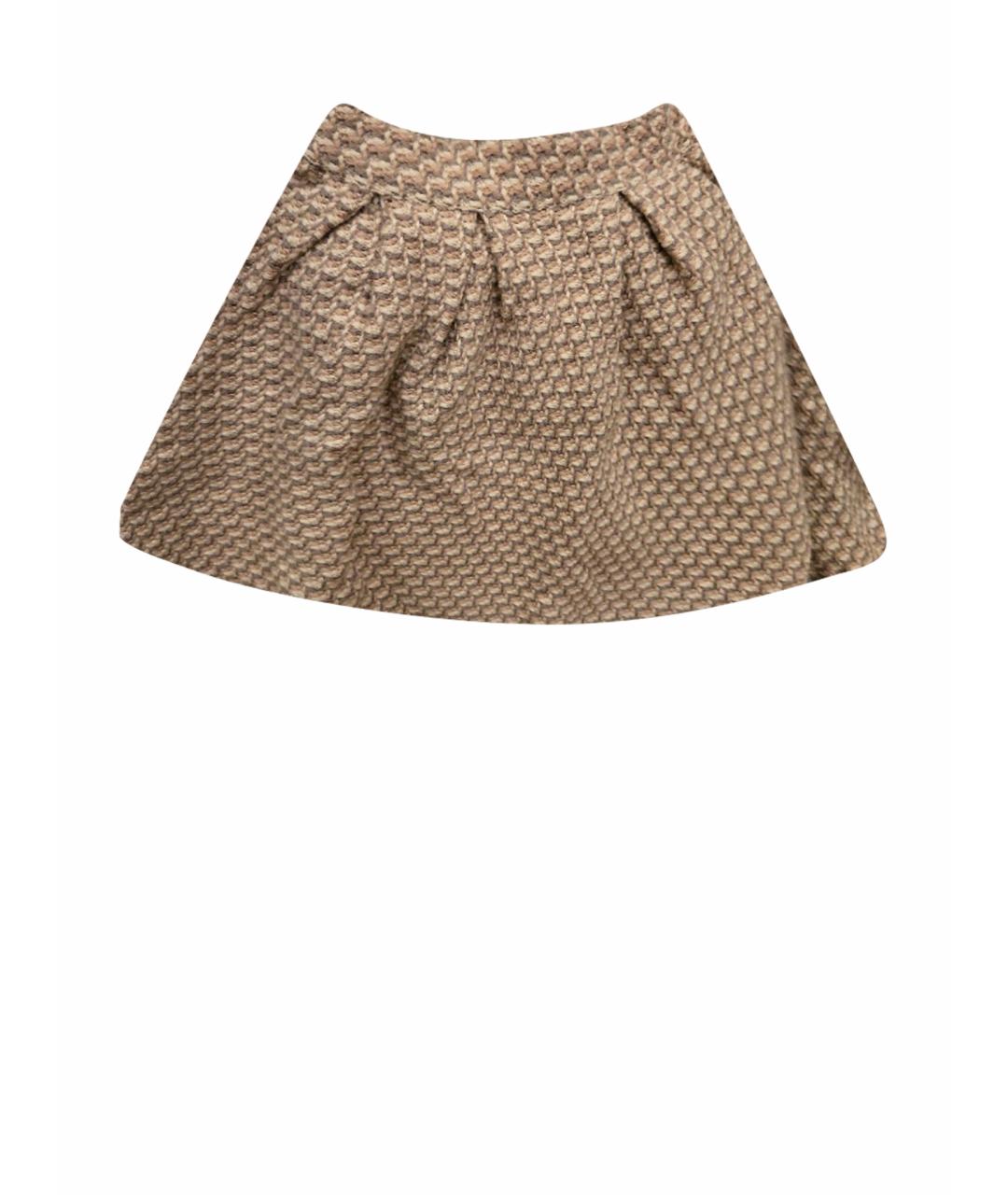 CHRISTIAN DIOR Бежевая шерстяная юбка мини, фото 1