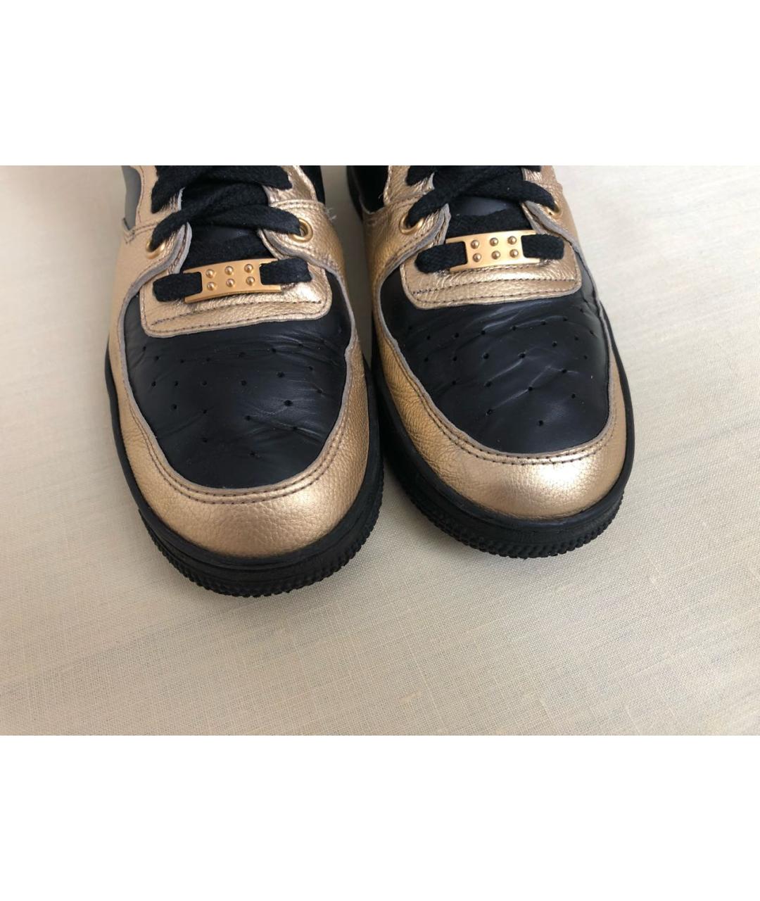 RED VALENTINO Золотые кожаные кеды, фото 8