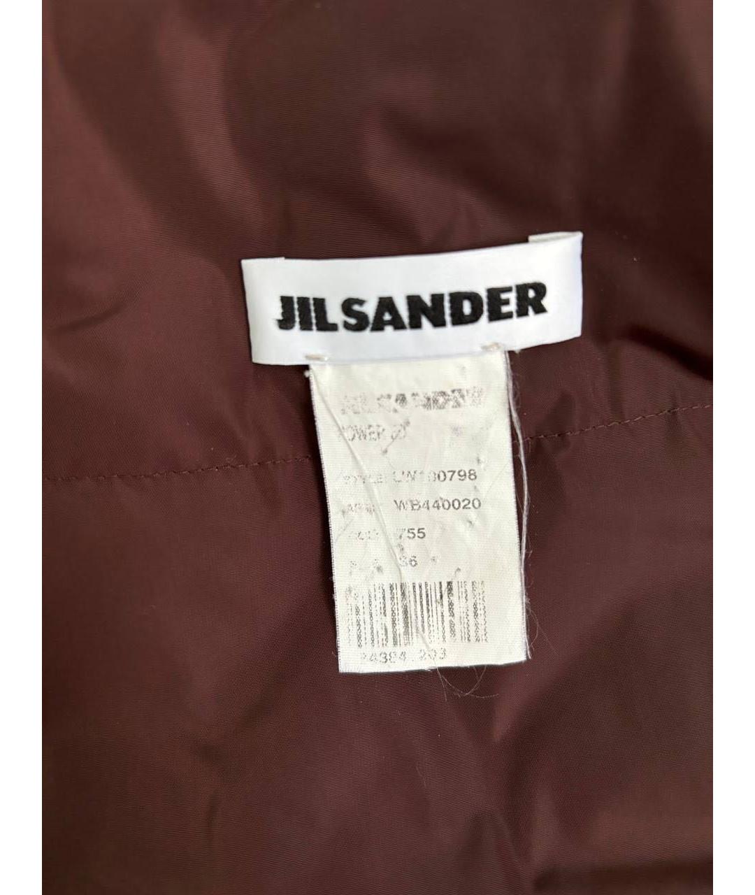JIL SANDER Коричневый меховой пуховик, фото 3