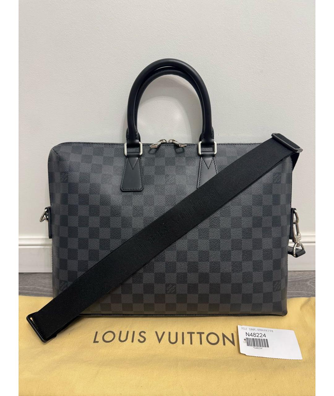 LOUIS VUITTON Черный портфель, фото 9