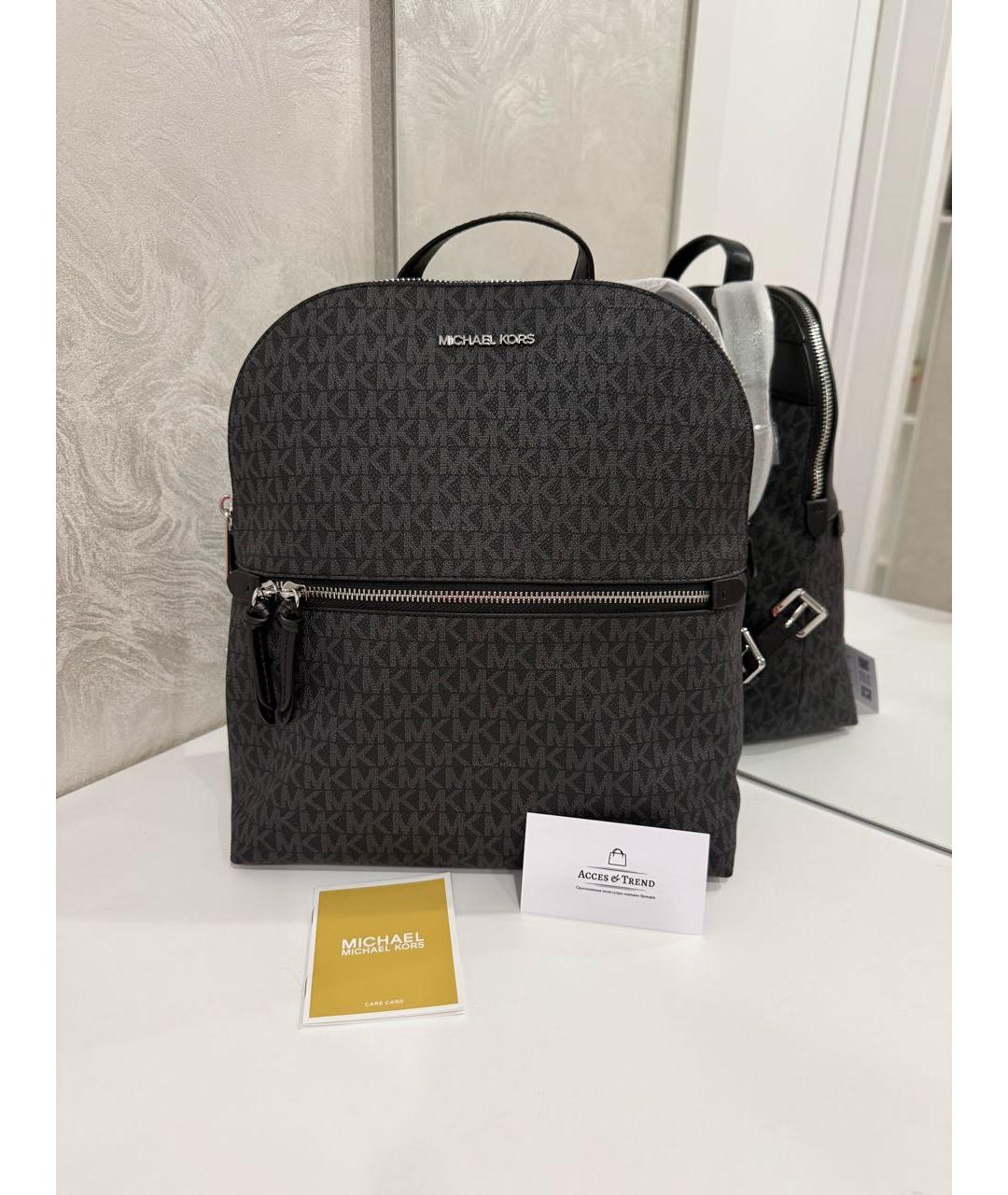 MICHAEL KORS Антрацитовый рюкзак из искусственной кожи, фото 7