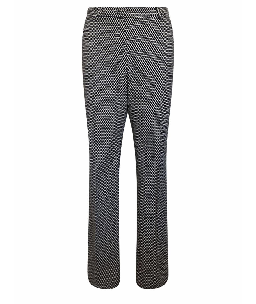 WEEKEND MAX MARA Серые хлопко-эластановые прямые брюки, фото 1