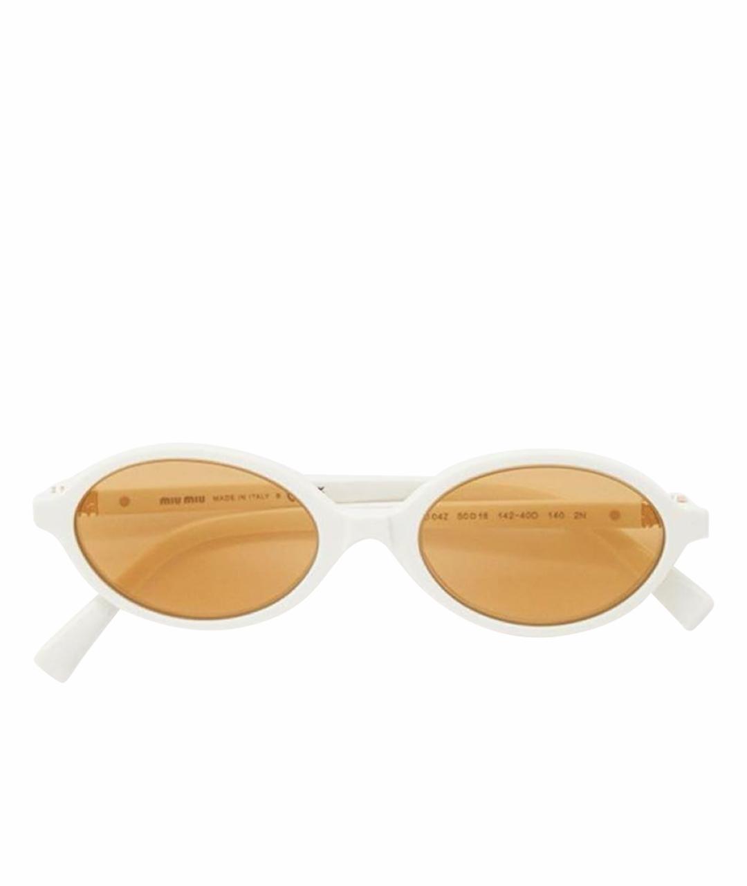 MIU MIU Белые пластиковые солнцезащитные очки, фото 1