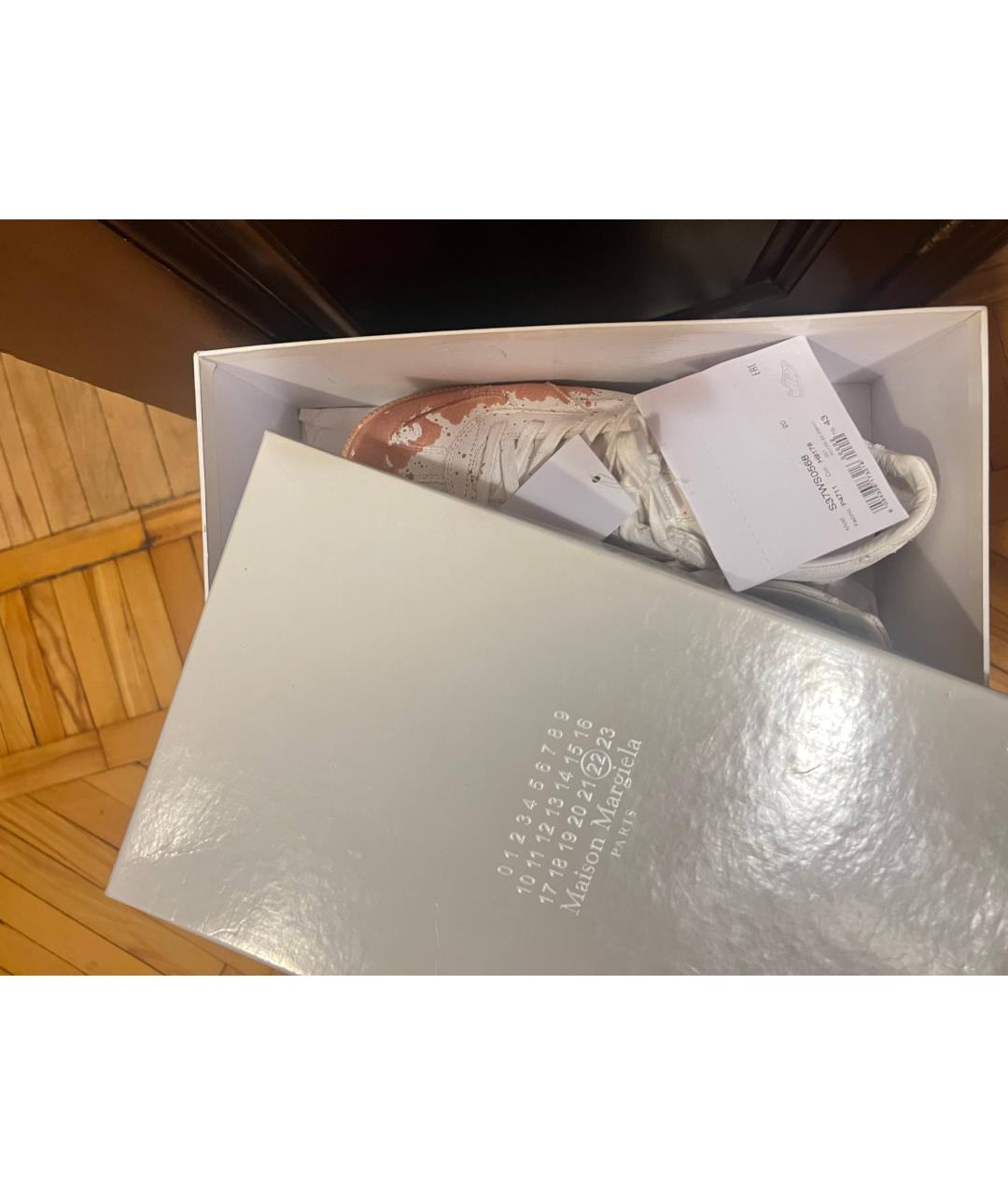 MAISON MARGIELA Белые текстильные низкие кроссовки / кеды, фото 5