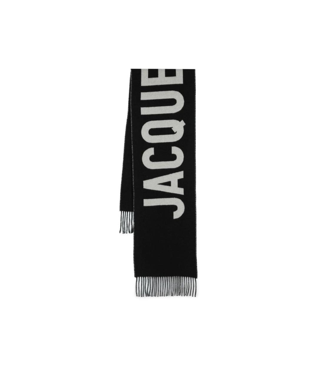 JACQUEMUS Черный шерстяной шарф, фото 4