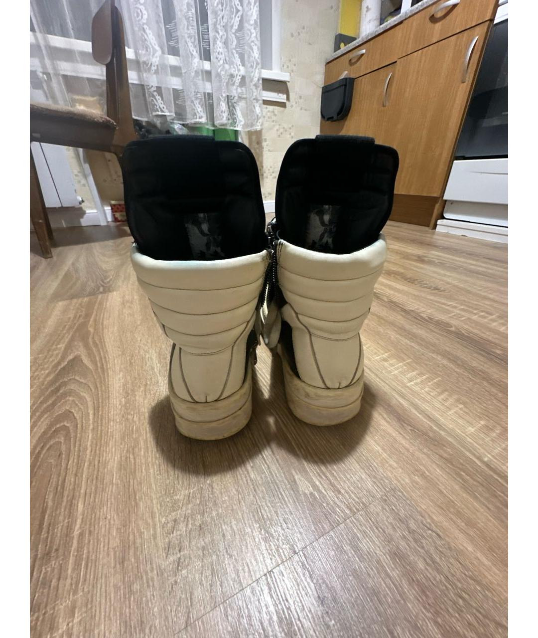 RICK OWENS Черные кожаные высокие ботинки, фото 4
