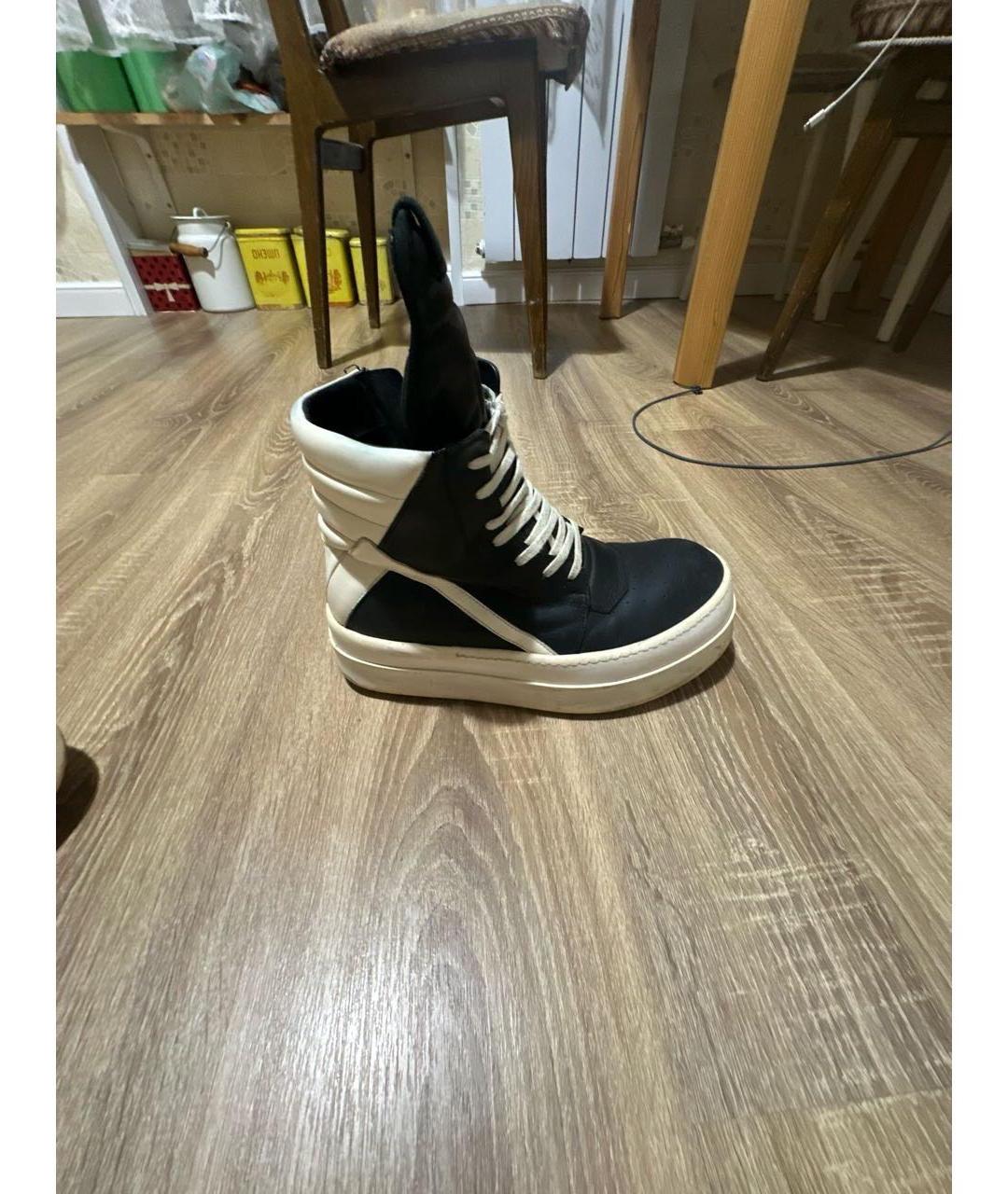 RICK OWENS Черные кожаные высокие ботинки, фото 9