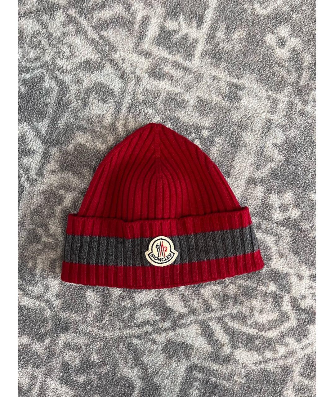 MONCLER Красная шерстяная шапка, фото 2