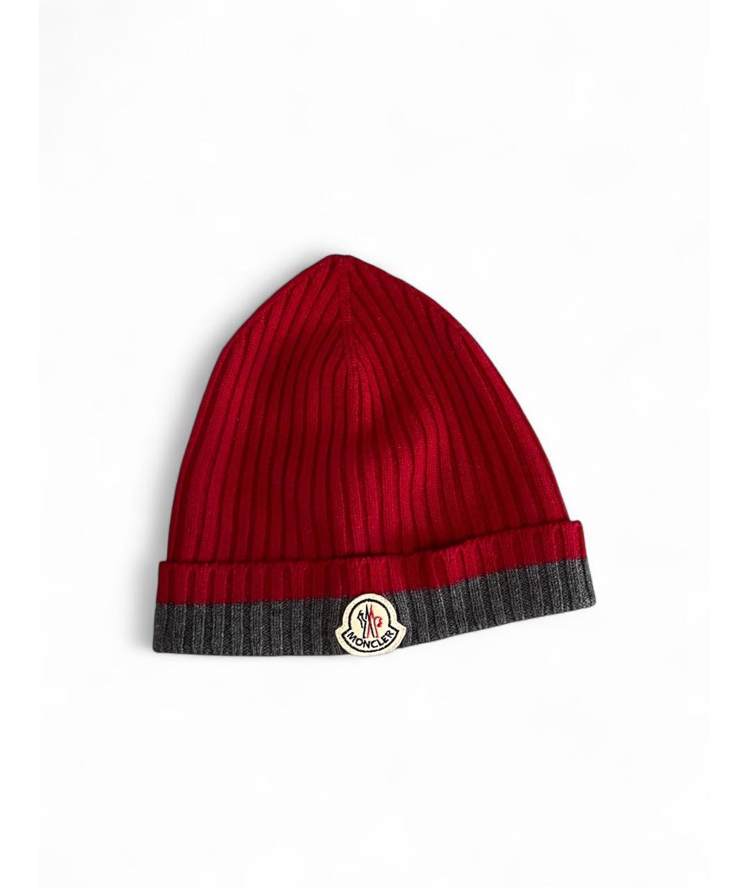 MONCLER Красная шерстяная шапка, фото 4