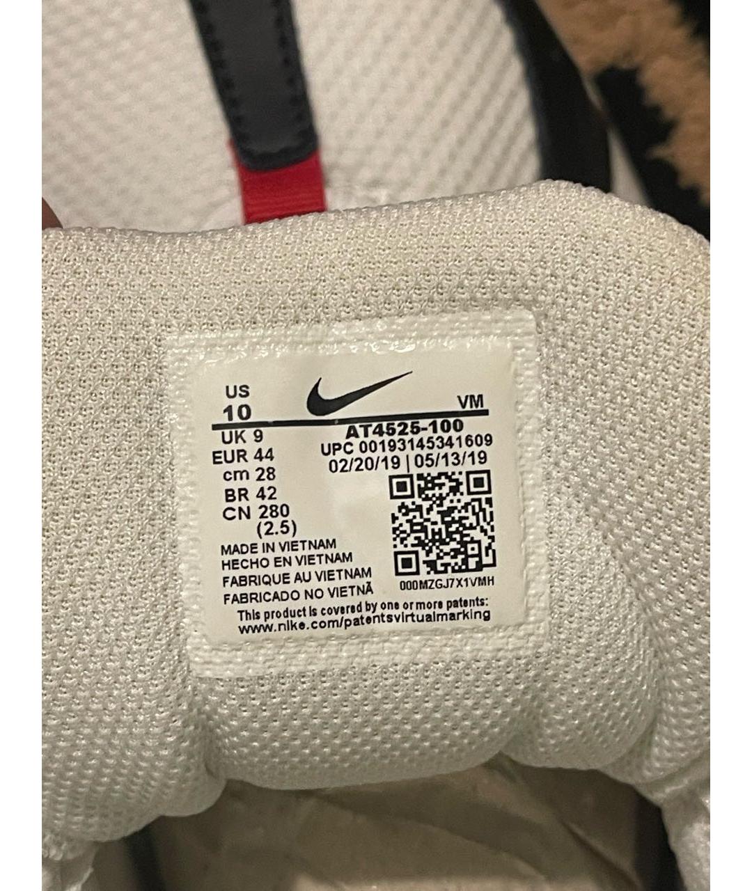 NIKE Белые текстильные низкие кроссовки / кеды, фото 5