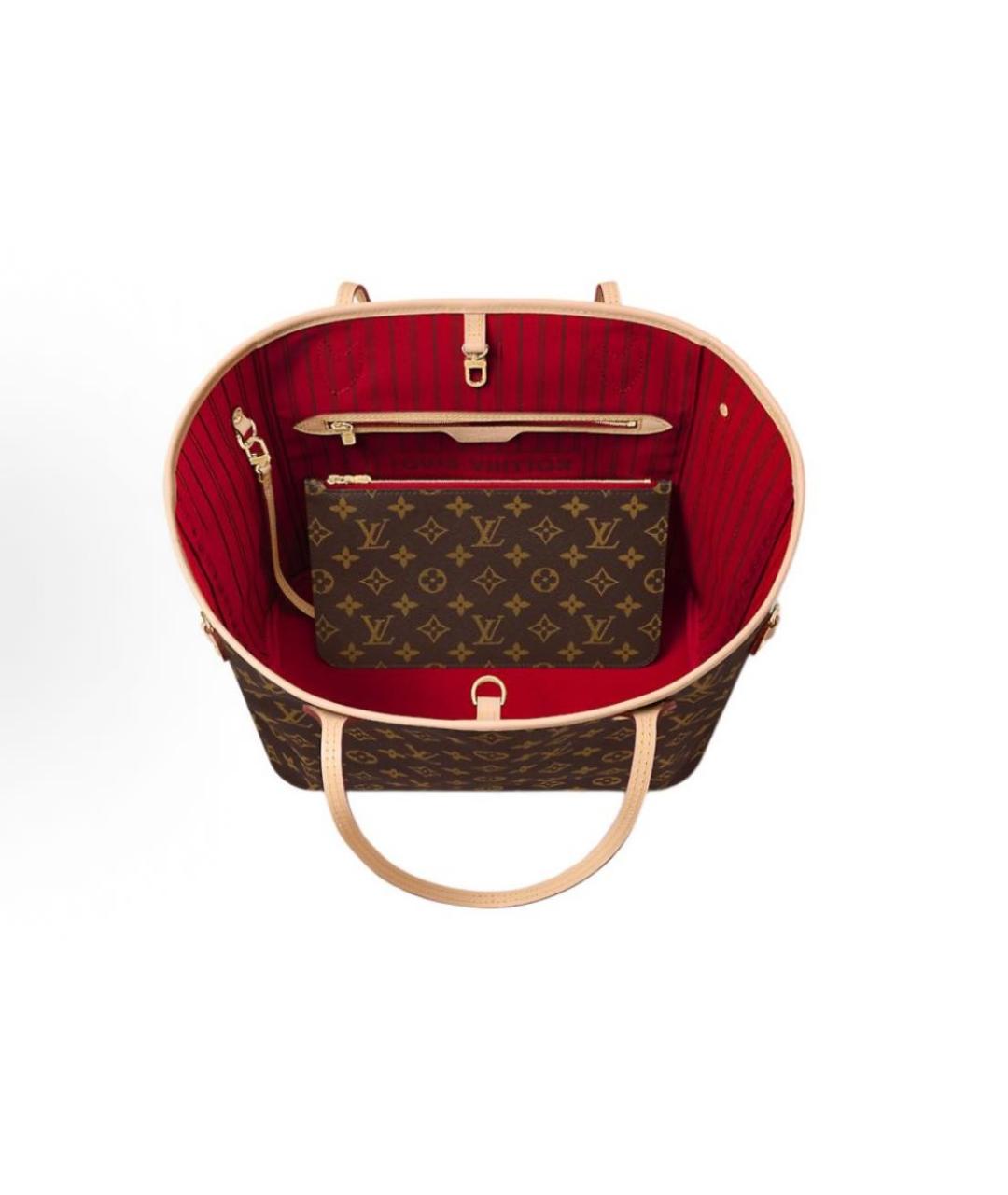 LOUIS VUITTON Коричневая кожаная сумка тоут, фото 4