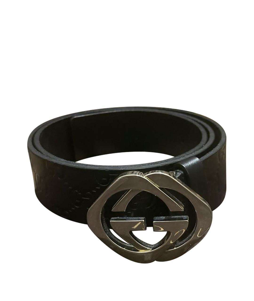 GUCCI Черный кожаный ремень, фото 1