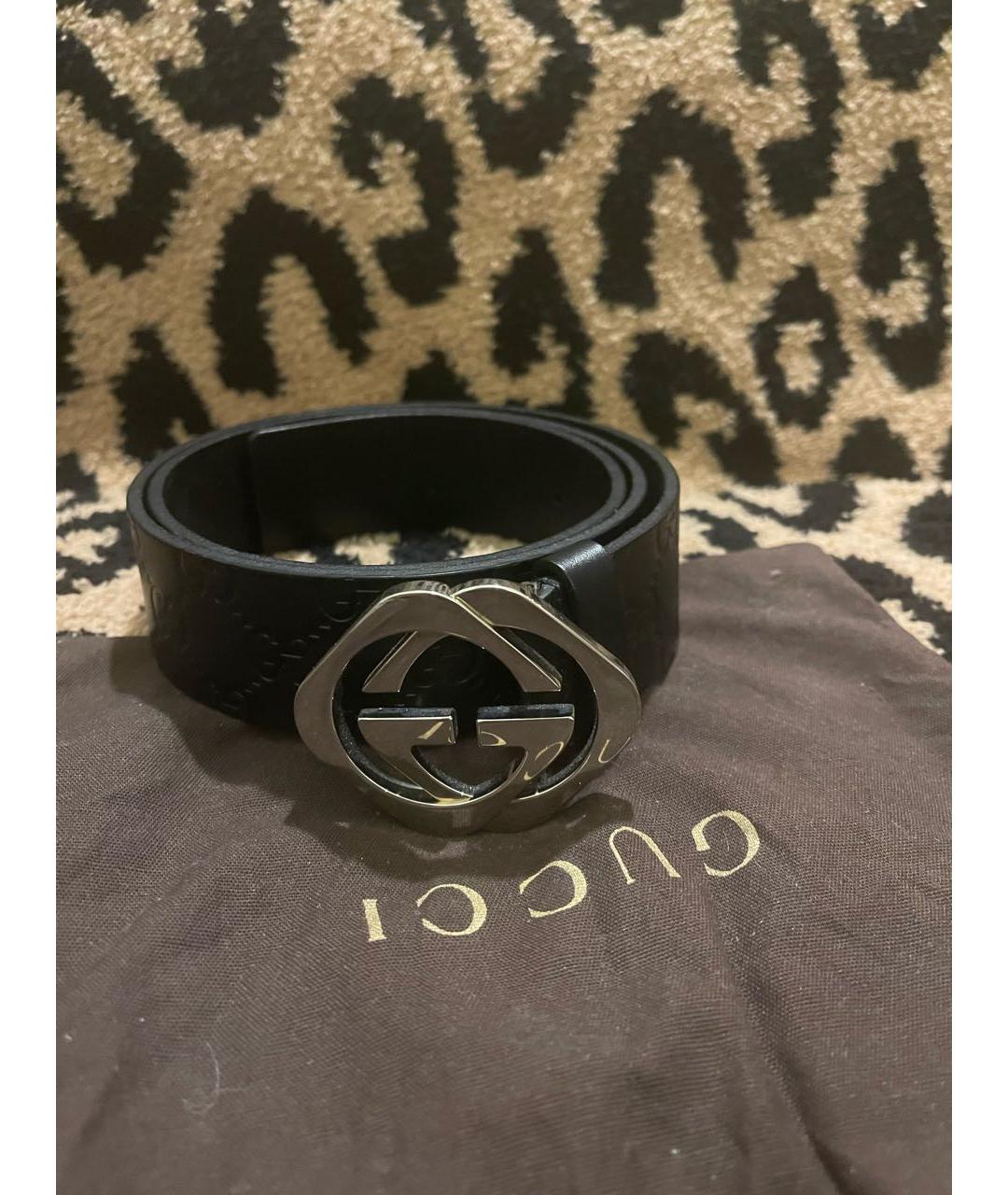 GUCCI Черный кожаный ремень, фото 6