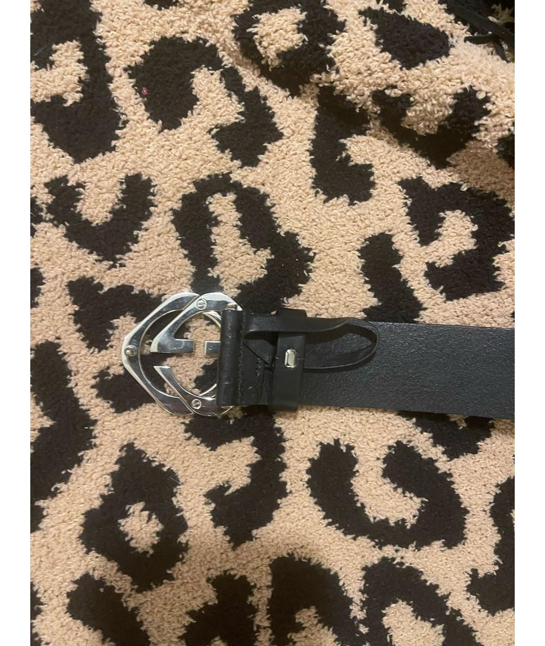 GUCCI Черный кожаный ремень, фото 2