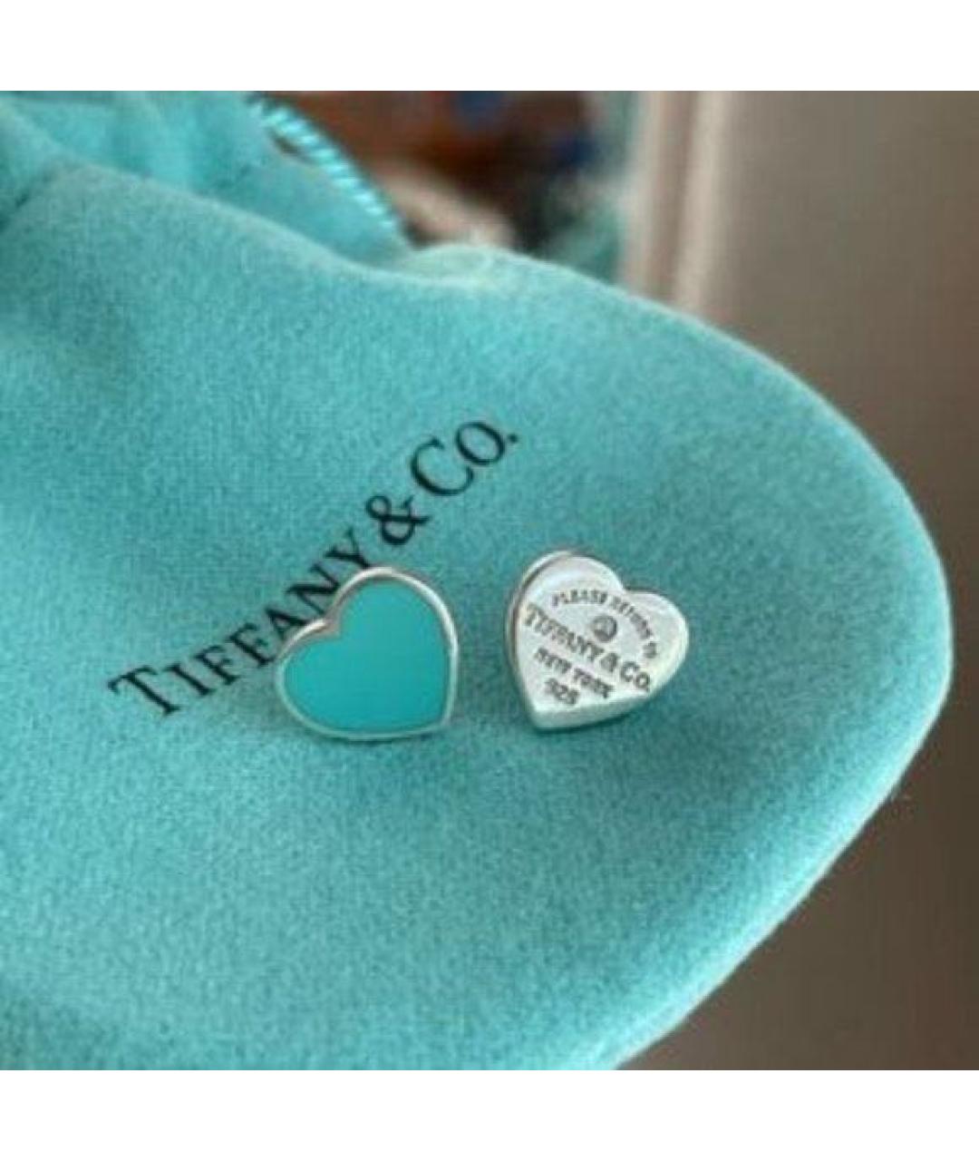 TIFFANY&CO Бирюзовые серебряные серьги, фото 2