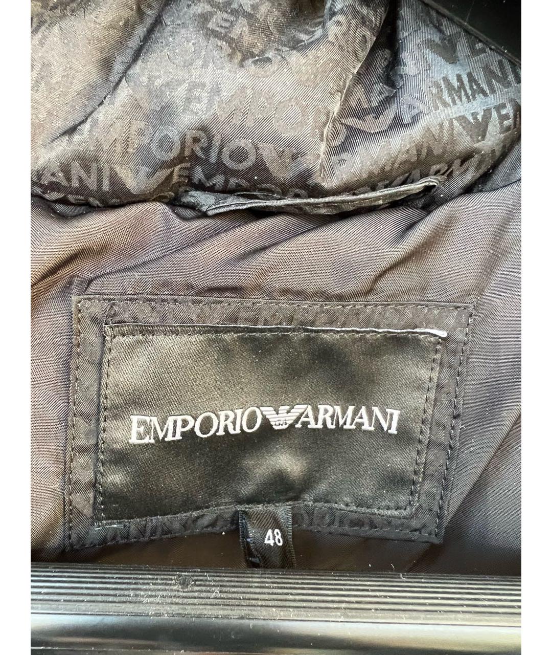 EMPORIO ARMANI Черный полиэстеровый пуховик, фото 6