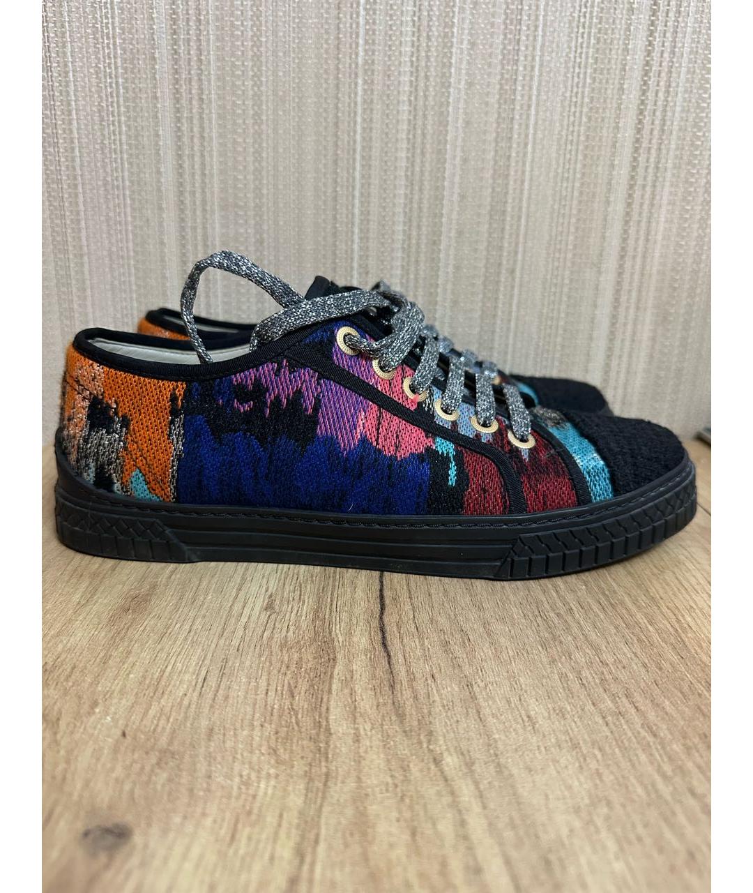 CHANEL Мульти текстильные кеды, фото 5