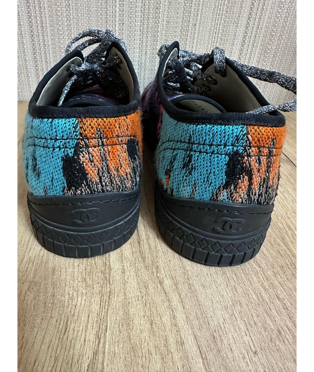 CHANEL Мульти текстильные кеды, фото 3