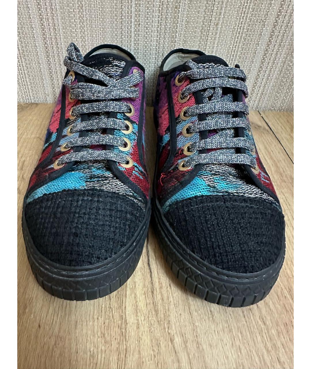 CHANEL Мульти текстильные кеды, фото 2