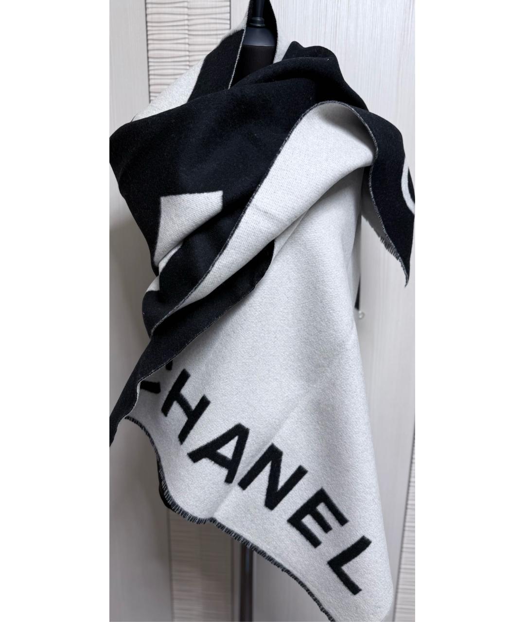 CHANEL Белый кашемировый шарф, фото 8